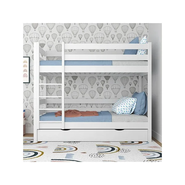 ETAGENBETT N01 mit Schublade Weiß 100×200